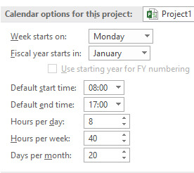 Default Calendar Settings