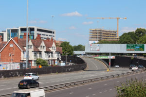 Junction 5 of the Ring Road with Severn Trent on the left, and Parkside Construction